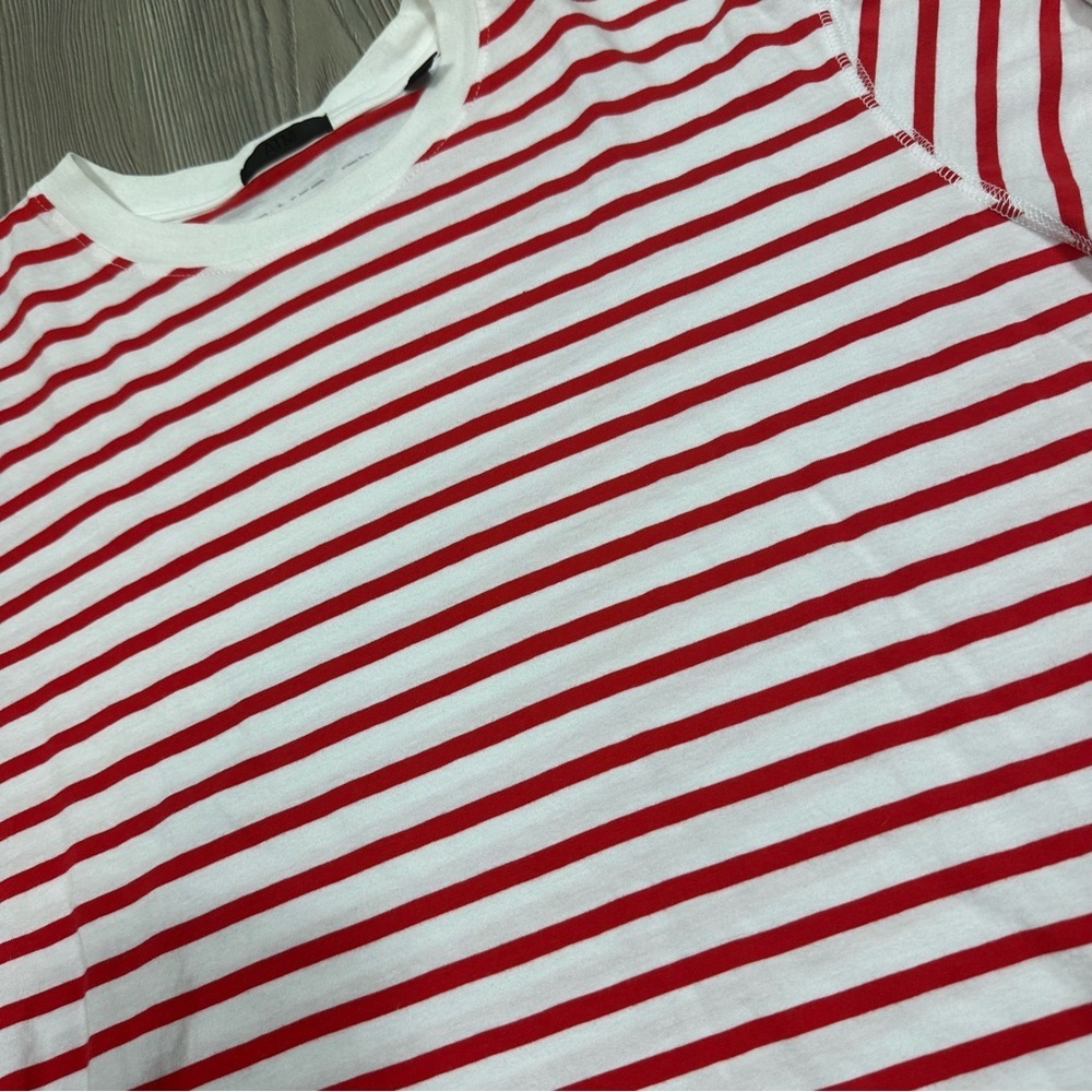 ATM Anthony Thomas‎ Melillo Red White Striped Long Sleeve Cotton Top Size L - Picture 4 of 6